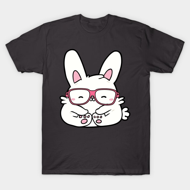 Bunny With Glasses T-Shirt by tramasdesign